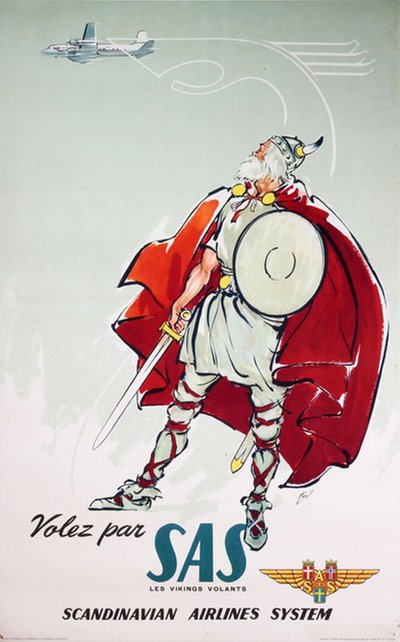 Volez par SAS les Vikings Volants original poster designed by Nielsen, Otto (1916-2000)