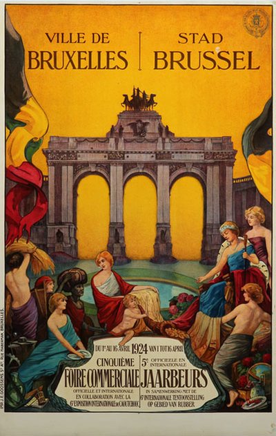 Bruxelles Brussel 1924 5th Trade Fair original poster designed by Thiriar, Willy (1889-1965)