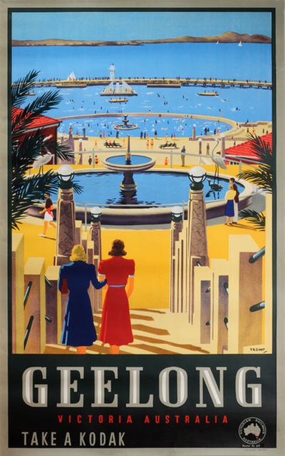 Geelong Victoria Australia original poster designed by Trompf, Percy (1902-1964)