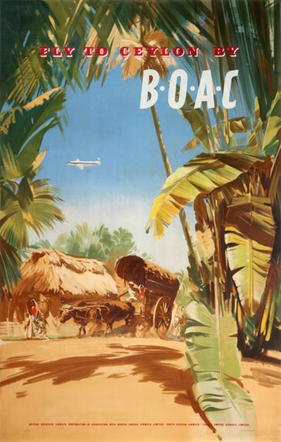 Fly to Ceylon by BOAC  original poster designed by Wootton, Frank (1911-1998)