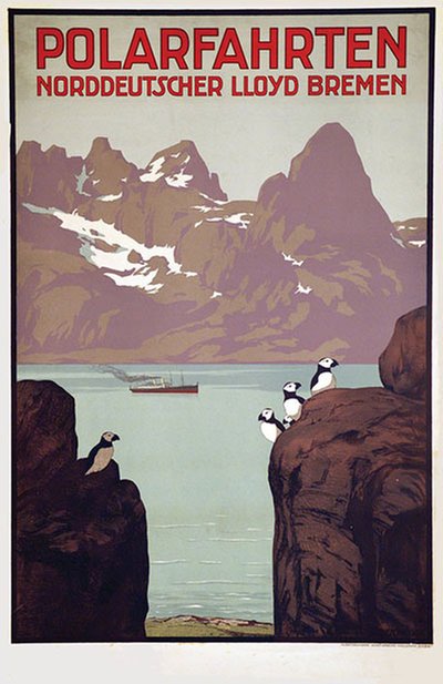 Original Vintage Poster Polarfahrten Norddeutscher Lloyd Bremen For Sale At Posterteam Com
