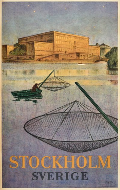 Stockholm - Sverige original poster designed by Berg, Yngve (1887-1963)