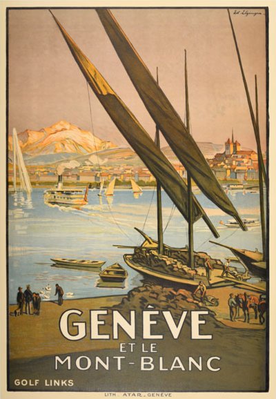 Geneve et le Mont-Blanc original poster designed by Elzingre, Edouard (1880-1966)