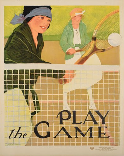 Play the Game - YWCA Tennis poster original poster designed by Marsh, Lucile Patterson (1890-1978) 