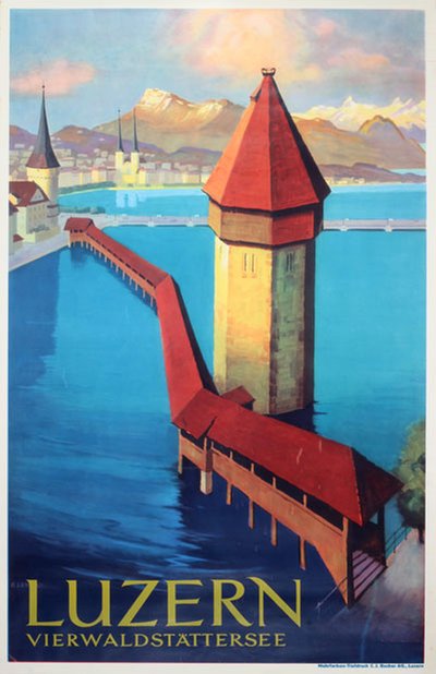 Luzern Vierwaldstättersee - Switzerland Schweiz original poster designed by Landolt, Otto (1889-1951)