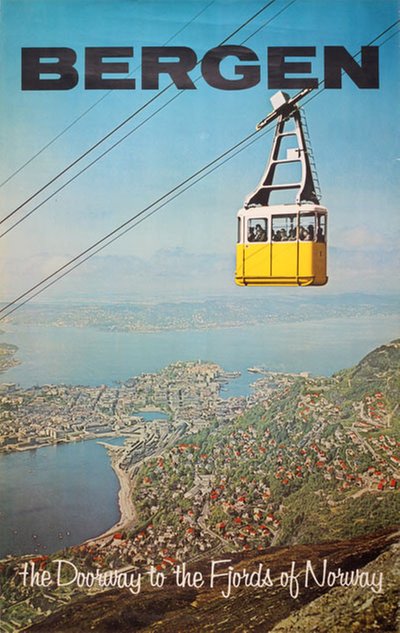 Bergen the Doorway to the Fjords of Norway original poster 