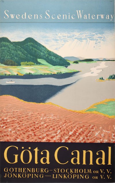 Swedens Scenic Waterway Göta Canal original poster designed by Jorm, Arvid Kornelius (1892-1964) 