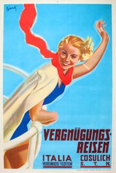 Italia Cosulich Line original vintage poster