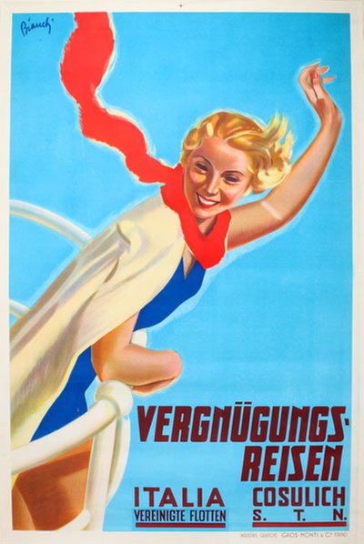Italia Cosulich Line original poster designed by Bianchi, Alberto (1882-1969)