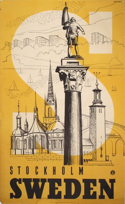 Stockholm - Sweden original poster designed by Beckman, Anders (1907-1967)