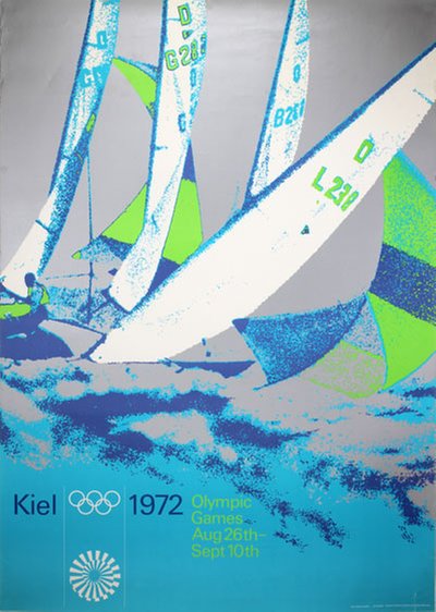 1972 Kiel Olympics Sailing A0 original poster designed by Aicher, Otl (1922-1991)