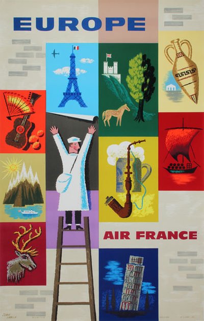 Air France - Europe original poster designed by Carlu, Jean (1900-1997)