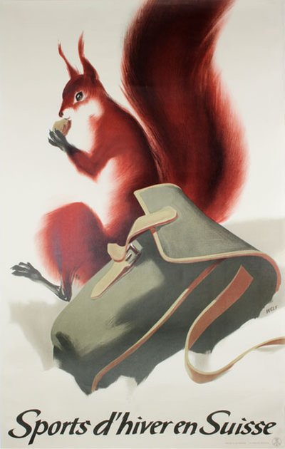 Sports d’hiver en Suisse original poster designed by Welf, Edmund (1915-1993)