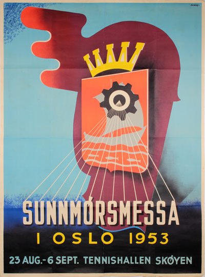 Sunnmørsmessa Oslo 1953 original poster designed by Fager