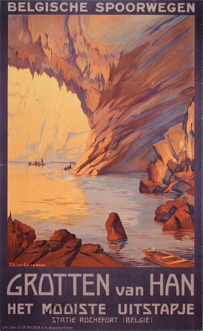 Grotten van Han original poster designed by Lacaze, Julien (1886-1971)