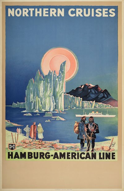 Northern Cruises Hamburg-American Line original poster designed by Fuss, Albert (1889-1969)