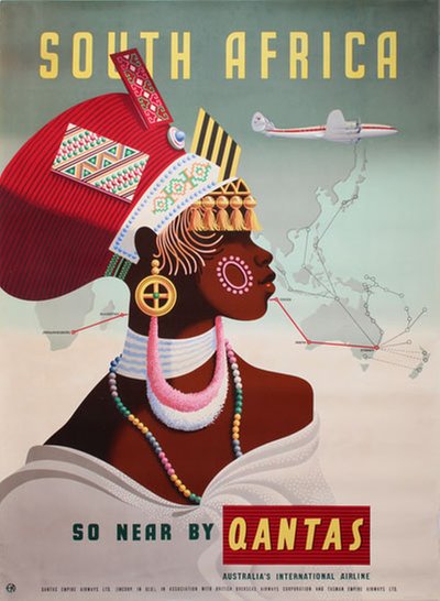 South Africa - So near by Qantas original poster 