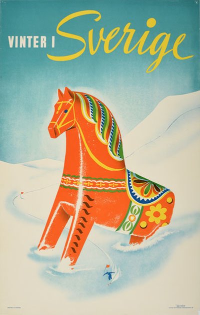 Vinter i Sverige - Winter in Sweden original poster designed by Vepe reklam
