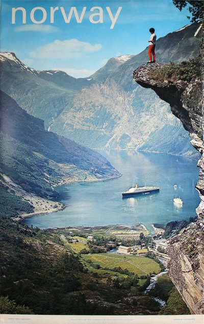 Norway - Geiranger Fjord original poster designed by Photo: Mittet Foto AS