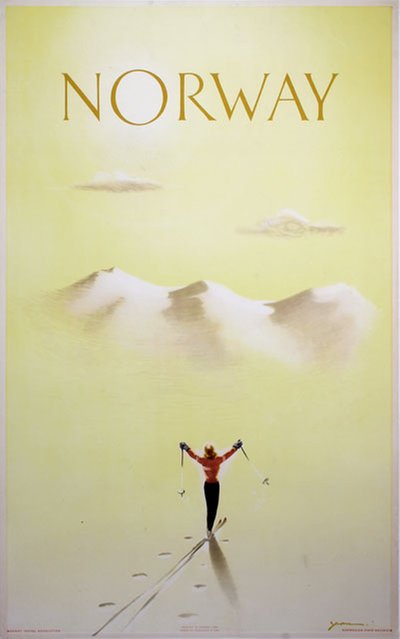 Norway - Ski poster 1953 original poster designed by Yran, Knut (1920-1998)