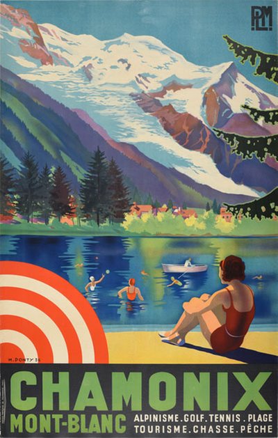 Chamonix Mont-Blanc original poster designed by Ponty, Max (1904-1972)
