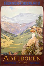 Adelboden 1400m - Berner-Oberland original vintage poster
