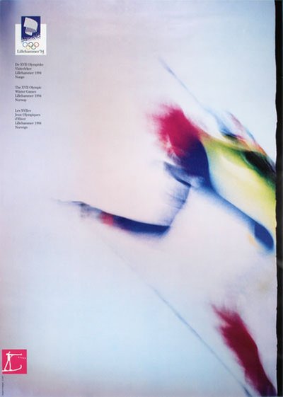 Lillehammer 94 Winter Olympics - No.13 - Biathlon original poster designed by Photo: Jim Bengston