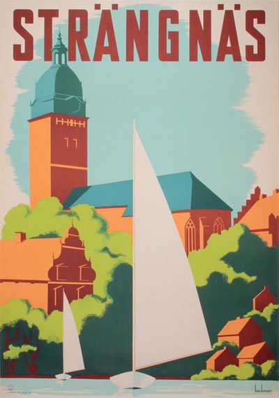 Strängnäs Sverige Sweden original poster designed by Beckman, Anders (1907-1967)