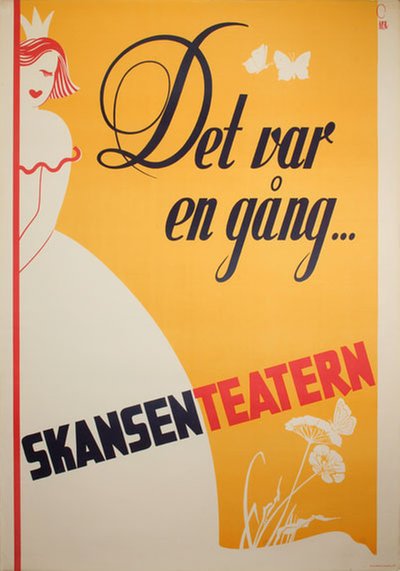 Skansenteatern "Det var en gång" Skansen Stockholm original poster designed by Åberg, Gösta (1905-1981)