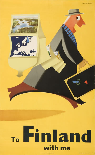 TX22 Vintage 1930's Finland For Holidays Finnish Travel Poster A4 