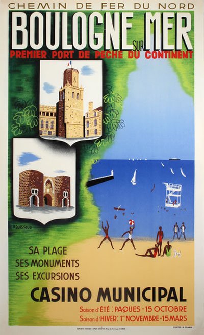 Boulogne sur mer - France original poster designed by Bouissoud