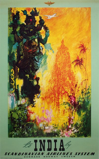 by SAS - India original poster designed by Nielsen, Otto (1916-2000)