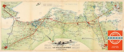 ABA 1927 Aeroransport Europe Flight Map original poster 