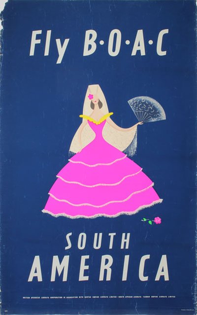 BOAC South America original poster designed by Cosomati, Aldo (1895-1977)