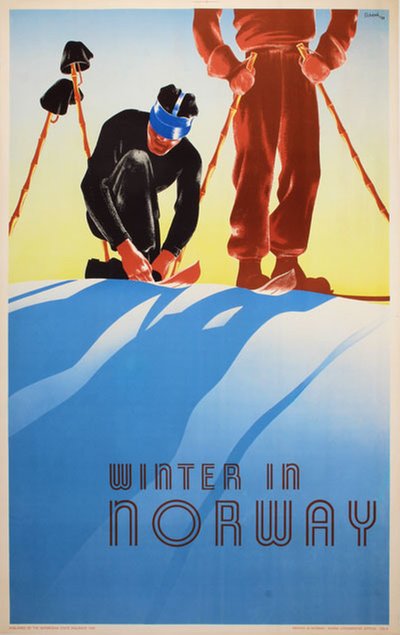 Winter in Norway original poster designed by Schenk