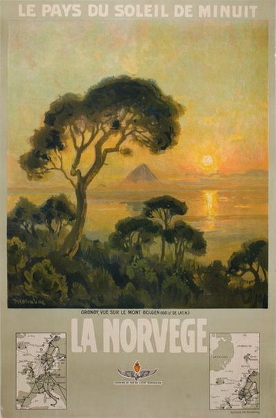 La Norvege le pays du soleil de minuit original poster designed by Holmboe,Thorolf (1866-1935)