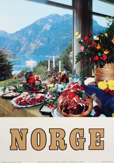 Norge Geiranger original poster designed by Photo: G. Trimboli