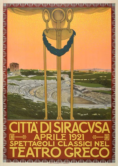 Siracusa Teatro Greco 1921 original poster designed by Metlicovitz, Leopoldo (1868-1944)