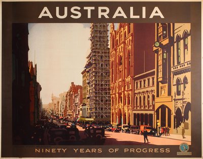 Australia Ninety years of progress original poster designed by Northfield, James (1887-1973) 