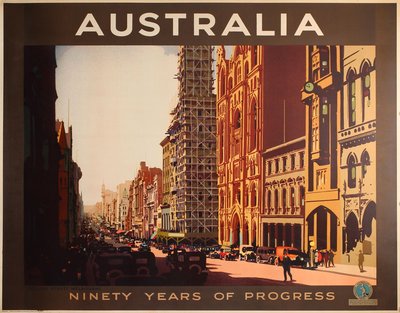 Australia Ninety years of progress original poster designed by Northfield, James (1887-1973) 