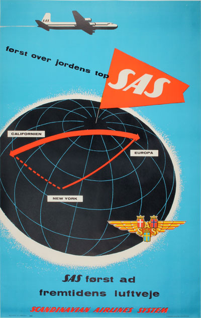 SAS - Først over jordens top (1950s) - Original Vintage Poster