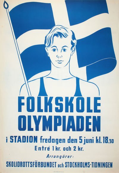 Folkskole Olympiaden 1942 original poster 