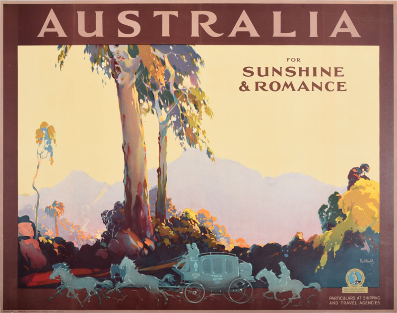 Australia Sunshine and Romance original poster designed by Northfield, James (1887-1973) 