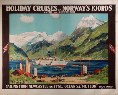 Holiday Cruises in Norways Fjords BDS SY Meteor original poster 