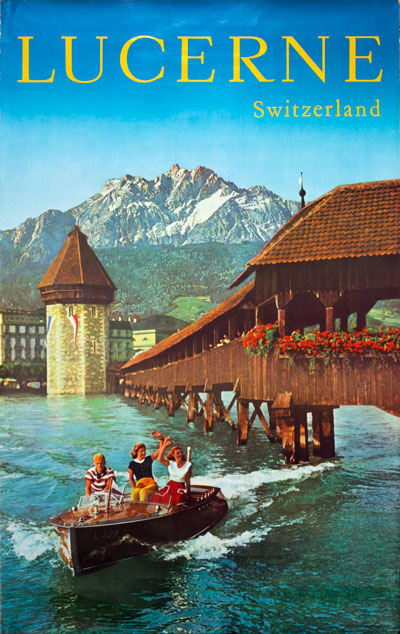 Original vintage poster: Lucerne Switzerland designed by Foto: Gabriel