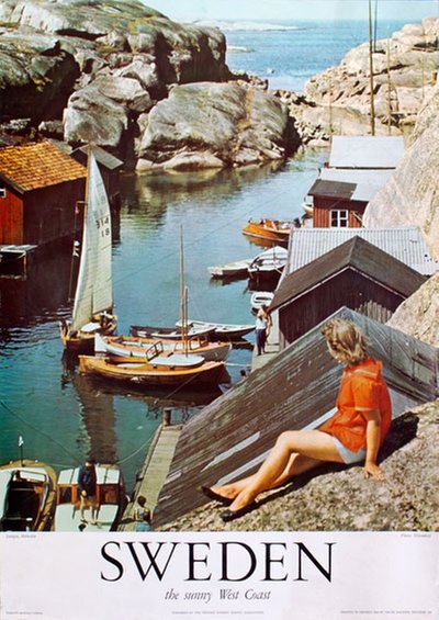 Sweden the sunny West Coast original poster designed by Photo: Håsonbild