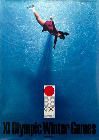 Sapporo 1972  - XI Winter Olympic Games - Figure Skating original poster designed by Kamekura, Yusaku (1915-1997)