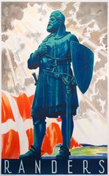 Randers Denmark original vintage poster