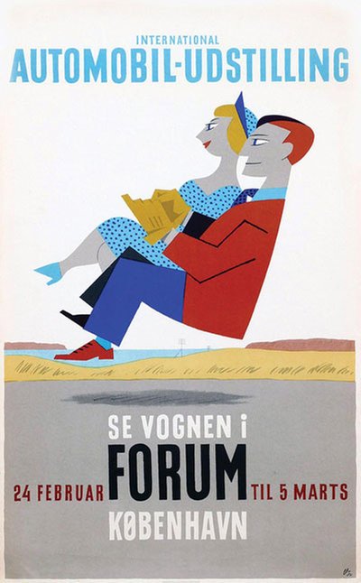 International Automobil-Udstilling København original poster designed by Ungermann, Arne (1902-1981)