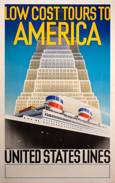 United States Lines original poster designed by Shepherd, Charles (Shep) (1892-)